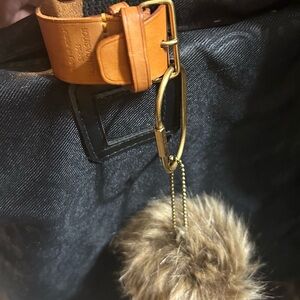 Authentic Louis Vuitton Bag Charm or Wristband - with Faux Fur Pom Pom